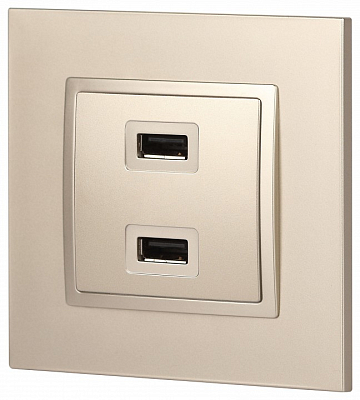 Розетка 2хUSB type A без рамки Эра Эра Elegance 14-4110-04 400_400_2400894