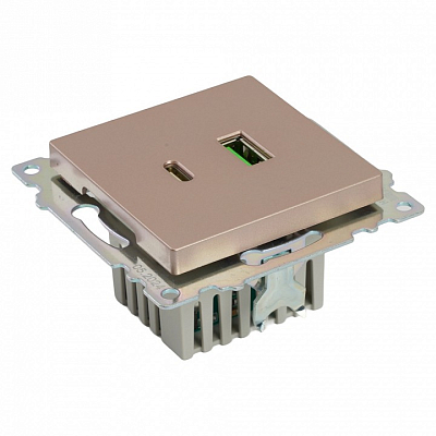 Розетка 2хUSB type A и C без рамки Stekker Катрин 50056 400_400_2160611