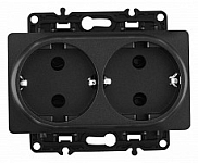 Розетка двойная с заземлением, без рамки Arte Milano am-217 217.40-2.black 250_100_Array