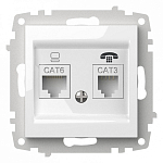 Розетка двойная RJ-12 и Ethernet RJ-45, без рамки Elbi Eleсtriс Zena Vega 609-015600-249 250_100_2195661