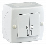 Выключатель проходной двухклавишный Mono Electric Octans IP20 104-010101-111 500_191_2301756