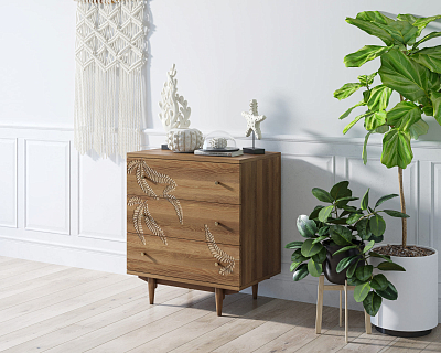Комод "Boho" 3 ящика с растением арт BH04 400_400_1937170
