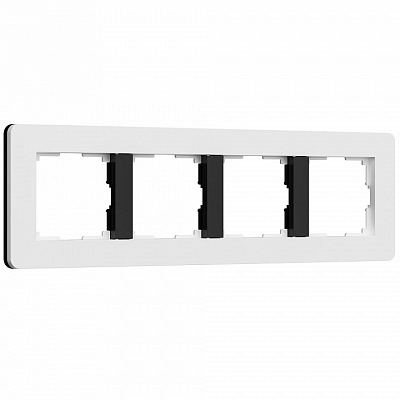 Рамка на 4 поста Werkel Split (белый/черный, soft-touch) W0043068 400_400_2131191