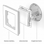 Выключатель одноклавишный без рамки Werkel серебряный рифленый W1110009 250_100_2403938