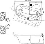 Ванна Rosa 95 150х95 левая белая 250_100_2419278