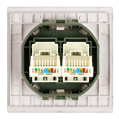 Розетка двойная Ethernet RJ-45 без рамки Stekker Мия 50481 400_400_3085824