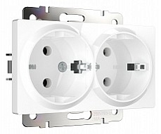 Розетка двойная с заземлением, без рамки Werkel белый W1172001 500_191_2296656