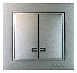 Выключатель двухклавишный с подсветкой Mono Electric Despina 102-242425-103 250_100_Array