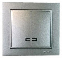 Выключатель двухклавишный с подсветкой Mono Electric Despina 102-242425-103 500_191_2301703
