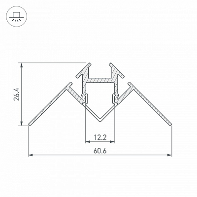 Профиль Arlight ARH-DECORE-S12-INT-2000 ANOD внутренний 023868 400_400_2132665