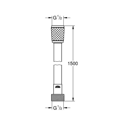 28409002 Rotaflex TwistStop Душевой шланг 1500, хром (замена арт. 28409001) 400_400_1439349