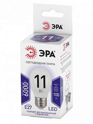 Лампа светодиодная Эра Стандарт E27 11Вт 6000K LED P45-11W-860-E27 400_400_2474098