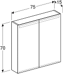 500.205.00.1 Option Зеркальный шкафчик с подсветкой 750х700х150 мм 250_100_1441243