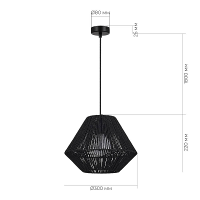 SLE6025-403-01 Светильник подвесной черный/черный E27 1*40W СЕННА 400_400_2954553