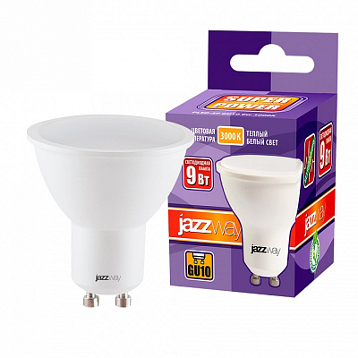 Лампа светодиодная Jazzway  GU10 9Вт 3000K PLED-SP GU10 9W 3000K 400_400_3122994