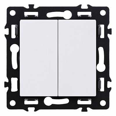 Выключатель проходной двухклавишный без рамки Kollinger Asthetik AS-005WH 400_400_3106829