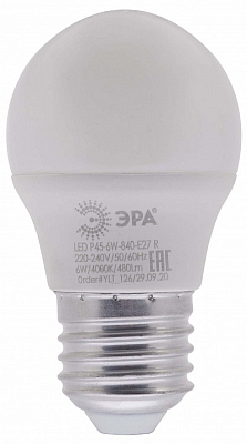 Лампа светодиодная Эра  E27 6Вт 4000K LED P45-6W-840-E27 R 400_400_3236253