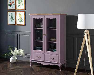 Шкаф "Leontina Lavanda" для посуды низкий с ящиками арт ST9355/2L 400_400_1933639