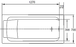RUB PARALLEL E2946-00 ванна 150х70 без отверстий для ручек 250_100_2416205