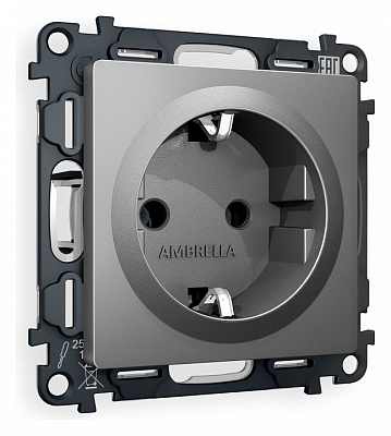 Розетка с заземлением, без рамки Ambrella Volt ALFA MA656010 400_400_2186942
