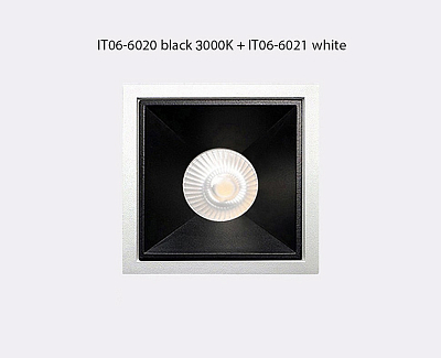 Встраиваемый светильник Italline IT06-6020 IT06-6020 black 3000K + IT06-6021 black 400_400_3078324