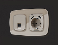 Розетка Ethernet RJ-45 и со шторками, без рамки Ambrella Volt OMEGA MO372005 250_100_2681318