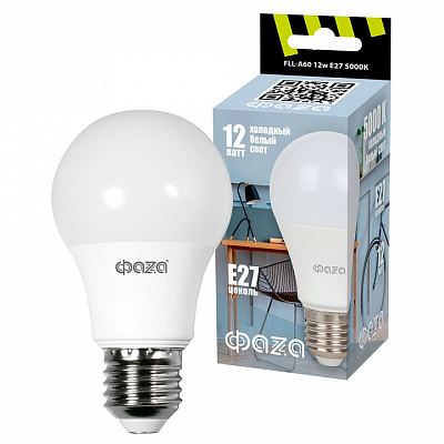 Лампа светодиодная Jazzway  E27 12Вт 5000K FLL- A60 12w E27 5000K 400_400_2869830