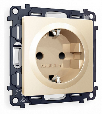 Розетка с заземлением и со шторкой, без рамки Ambrella Volt ALFA MA607010 400_400_2186584