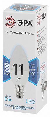 Лампа светодиодная Эра Стандарт E14 11Вт 4000K LED B35-11W-840-E14 400_400_2474033