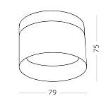 ST102.542.09 Светильник потолочный Белый LED 1*9W 4000K 702Lm Ra>80 120° IP20 D79xH75 170-240V Накладные светильники 250_100_3056096