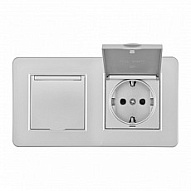 Розетка с заземлением и шторкой, с крышкой Arte Milano SET16-2 SET16-2-41-1x2 silver 500_191_2306065