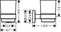 41718000 HG Logis Universal стакан с держателем 250_100_1440990