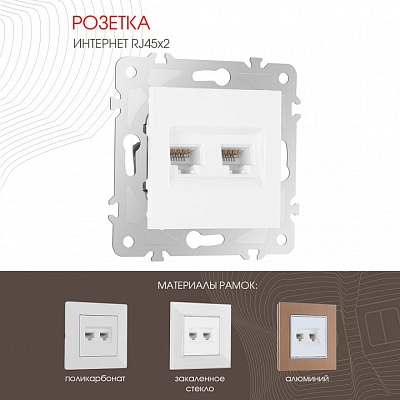Розетка Ethernet RJ-45 без рамки Arte Milano am-203 203.45-2.white 400_400_2166701