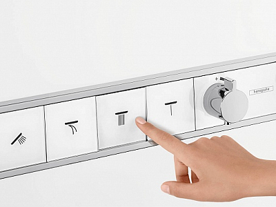 15357000S Set HG RainSelect термостатический смеситель для душа (15357000+15312180) 400_400_1436507