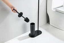 AQ4231MB ОБЕРОН держатель туалетной бумаги с ершиком напольный, матовый черный 250_100_2412615