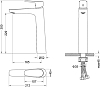 AQ1104CR БЕТТА смеситель для раковины высокий 230, без донного клапана 100_100_2408400
