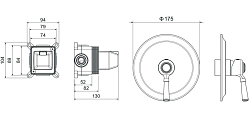 AQ1566MB КЛАССИК смеситель Смесители для душа 1 режим (внешняя и скрытая часть), матовый черный 250_100_2409942