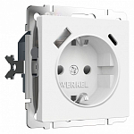 Розетка с заземлением и со шторкой и 2хUSB type A и C, без рамки Werkel белый матовый W1171761 250_100_2131412