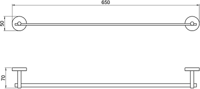 AQ4614MB БЕТТА полотенцедержатель 600 мм, матовый черный 400_400_2413268