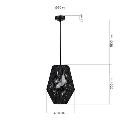 SLE6025-413-01 Светильник подвесной черный/черный E27 1*40W СЕННА 400_400_2954568