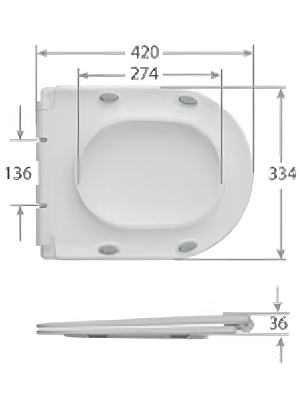 AQ4002-00 Сидение с крышкой (дюропласт) ROUND (для AQ4412, AQ4452), SoftClose, QuickRelease, белая 400_400_2412034