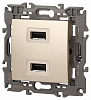 Розетка 2хUSB type A без рамки Эра Эра Elegance 14-4110-04 100_100_2400893