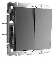 Выключатель двухклавишный без рамки Werkel графит матовый W1120064 500_191_2297016
