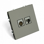 ТВ-розетка и розетка Ethernet RJ-45 без рамки Stekker Эмили 49950 250_100_2160265