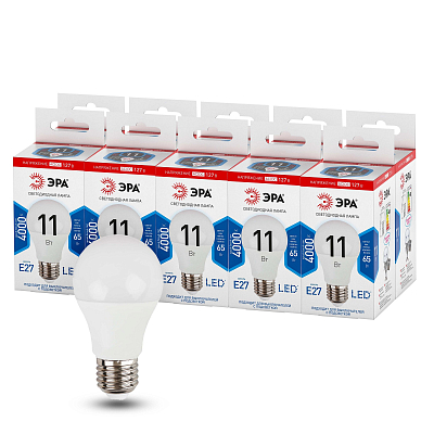 Лампа светодиодная Эра  E27 11Вт 4000K LED A60-11W-127V-840-E27 400_400_3098592