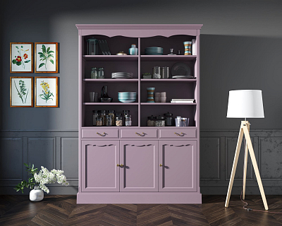 Двухсекционный шкаф Leontina Lavanda для посуды арт ST9330/3L 400_400_1933701