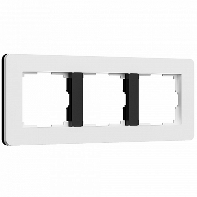 Рамка на 3 поста Werkel Split (белый/черный, soft-touch) W0033068 400_400_2131187