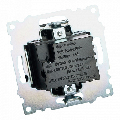 Розетка 2хUSB type A и C без рамки Stekker Катрин 50055 400_400_2160602