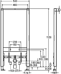 776442 Prevista Dry инсталляция для подвесного биде (без крепежа),1120 мм, модель 8568 250_100_2407200