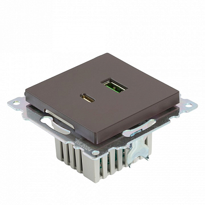 Розетка 2хUSB type A и C без рамки Stekker Катрин 50057 400_400_2160621